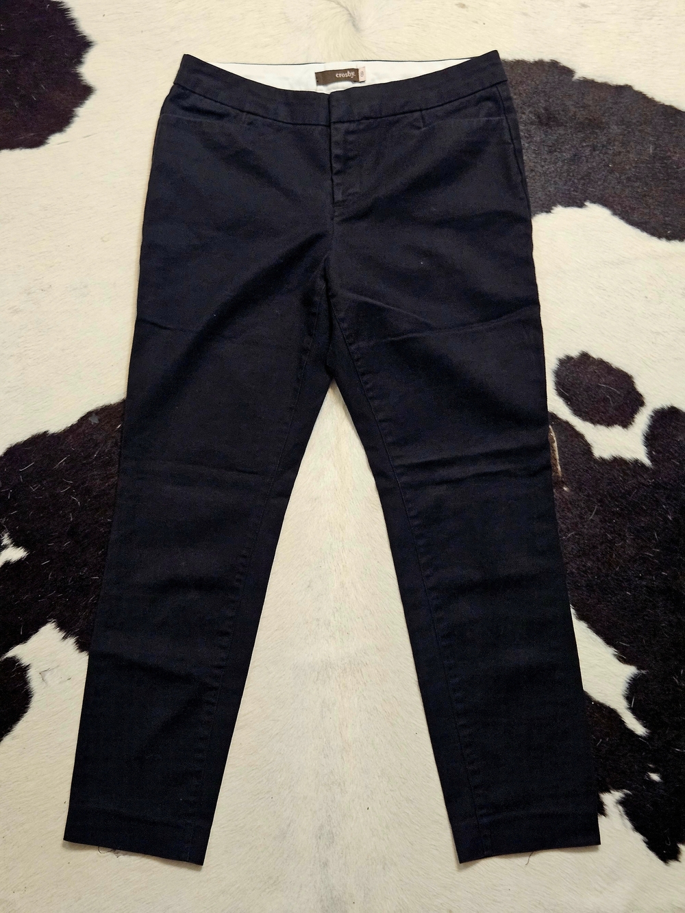 crosby. Black Cropped Cigarrete Ankle Pants Sz 8